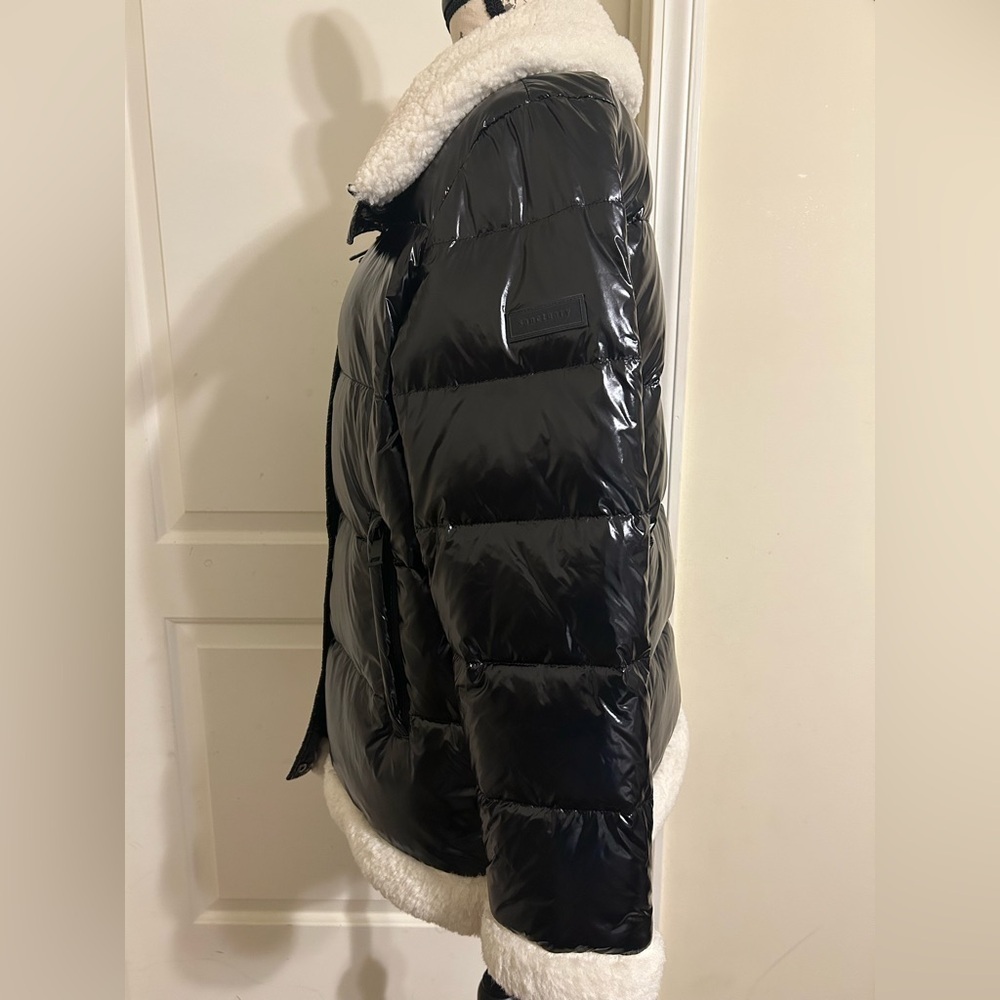 Sanctuary Black Puffer Jacket with White Trim - Picture 6 of 8